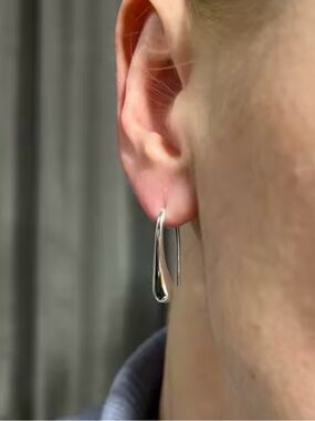 NEW Drip Drop Earrings 925 Silver Plate Liquid Molten Metal AP20